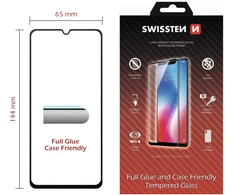 Swissten Swissten Viso veido 5D grūdinto stiklo ekrano apsauga, skirta „Samsung A41“, juoda