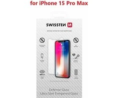 SWISSTEN apsauginis grūdintas stiklas RE 2.5D skirtas Apple iPhone 15 Pro Max