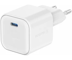 SWISSTEN GaN USB-C 20W maitinimo adapteris baltas