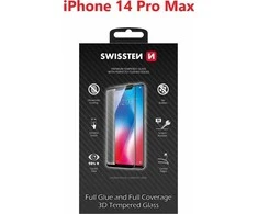 Swissten Ultra Durable 3D Full Glue Glass Apple IPhone 14 Pro Max Juodas