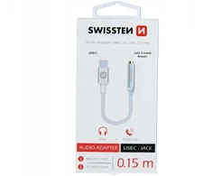 Swissten USB-C prie 3,5 mm garso adapteris telefonams 15 cm
