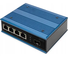Šakotuvas DIGITUS Switch Ind. 4-Port 10/100 30W PoE Nevaldoma mėlyna