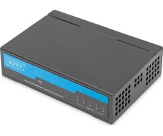 Šakotuvas Switch Digitus niezarządzalny 5-portowy Gigabit Ethernet 10/100/1000 Mini Metal Box (DN-80202-1)