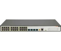 Šakotuvas „FiberHome S4820-28T-X-PE-AC“ tinklo sąsajos, valdomos L2/L3 gigabito eterneto jungtys (10/100/1000), „PoE“ palaikymas, 1U, juoda, pilka