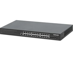 Šakotuvas „Intellinet Network Solutions“ valdomas „INTELLINET 28-P PoE+“ komutatorius, 4x10GbE, 450W
