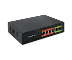 Šakotuvas „Qoltec 52289“ GREITO Ethernet PoE komutatorius | 4x RJ45 PoE | 2x RJ45 Uplink | 65 W | 10/100 Mb/s