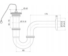 Syfon Tycner P-TRAP 1 1/4 SU NUOTEKŲ VOŽTUVAIS