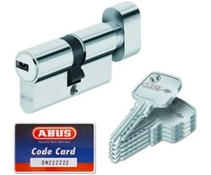 Spynos cilindras su užsuktuku Abus, 65 mm, nikeliuotas