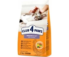Club 4 Paws Indoor 4 in 1 sausas maistas katėms, 2kg