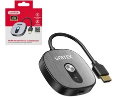 AV signalo perdavimo sistema Unitek Belaidis siųstuvas (imtuvui V1717C) | HDMI 4K@30Hz | P2P | Miracast | AirPlay (V1717BBK01)