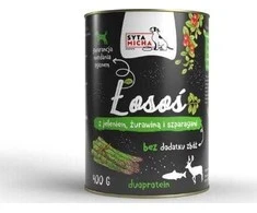 Šunų Maistas - Syta Micha Lašiša su Elenomis, Spanguolėmis ir Asparagais 400g