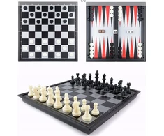 Wk Zabawki Wk Toys šachmatai 3in1 magnetiniai plastikiniai 31,5x31,5 cm WKGRA-7 17905