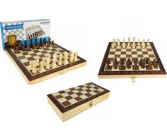 Wk Zabawki Wk Žaislai Aukščiausios kokybės medinis šachmatų rinkinys 29,5x29,5 WKGRA-13 18049