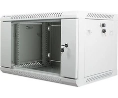 Spintelė rakinama, vienos sekcijos Lanberg WF01-6406-10S (6U, 368mm / 600mm / 450 mm, pakabinama, Stiklas, 19', pilka spalva)