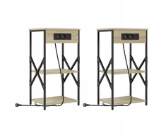 Šalia lovos spintelė 2 pcs Sonoma ąžuolas 41 x 31 x 76 cm