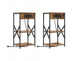 Šalia lovos spintelė 2 pcs Rūkyta ąžuolas 41 x 31 x 76 cm