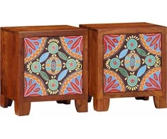 naktinė spintelė 2 vnt 40x30x45 cm akacijos masyvo