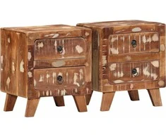 naktinė spintelė 2 vnt 40x32x46 cm perdirbta medžio masyvo