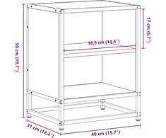 Spintelė prie lovos Juoda 40x31x50 cm Mediena ir metalas