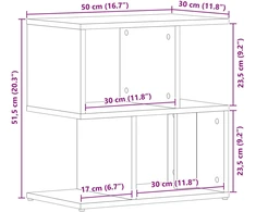 Šalia lovos spintelė 2 pcs Juodas ąžuolas 50 x 30 x 51,5 cm
