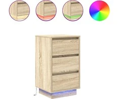 naktinė spintelė su LED lemputėmis Sonoma ąžuolas 38x34x65 cm