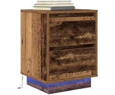 Spintelė prie lovos su LED lemputėmis Old Wood 38x34x50 cm