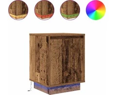 Spintelė prie lovos su LED lemputėmis Old Wood 38x34x50 cm