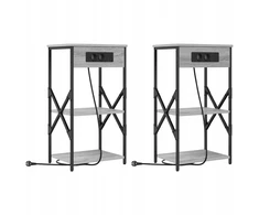 Šalia lovos spintelė 2 pcs Pilkas Sonoma 41 x 31 x 76 cm