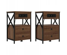 Šalia lovos spintelė 2 pcs Rudas ąžuolas 40 x 31 x 60 cm