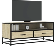 TV staliukas Televizoriaus spintelė, ąžuolo, 100x34,5x40cm, mediena/metalas