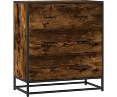 Šoninė spintelė, dūminio ąžuolo, 68x35x76cm, mediena/metalas