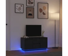 TV staliukas Televizoriaus spintelė su LED apšvietimu, juoda, 100x41x50 cm
