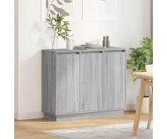 LED Bufetas Pilkas Sonoma 90 x 32 x 75 cm Apdirbta mediena