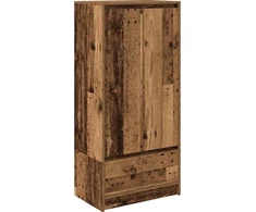 Spintelė su 2 stalčiais, sena mediena 55,5x34x119,5 cm, mediena