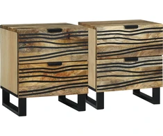 Šalia lovos spintelė su stalčių 2 pcs Ruda 40 x 33 x 46 cm