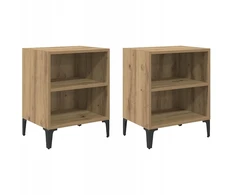 Šalia lovos spintelė 2 pcs Amatininkų ąžuolas 40 x 30 x 50 cm