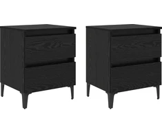 Šalia lovos spintelė 2 pcs juoda ąžuolo 40 x 35 x 50 cm