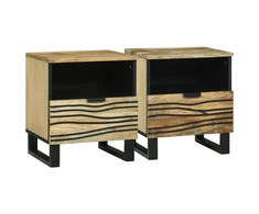Šalia lovos spintelė su stalčių 2 pcs Ruda 40 x 33 x 46 cm
