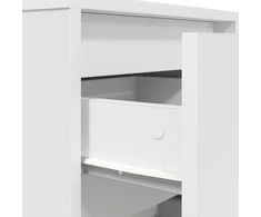 Spintelės prie lovos su LED lemputėmis 2 vnt Baltos 38x34x50 cm