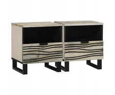 Šalia lovos spintelė 2 pcs Balta ir juoda 40 x 33 x 46 cm