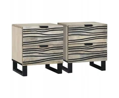Šalia lovos spintelė 2 pcs Balta ir juoda 40 x 33 x 46 cm
