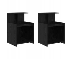 Šalia lovos spintelė 2 pcs Juodas ąžuolas 40 x 35 x 60 cm