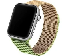 Beline apyrankė Apple Watch Steel 38/40/41mm žalios ir aukso spalvos