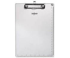 Sztuka Rodzinna Snopake 15788 - Portablocco metallico formato A4, con clip resistente e guide di misurazione, colore: Argento metallizzato