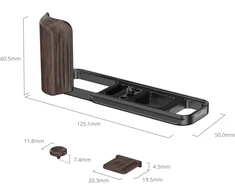 Szybkozłączka SmallRig L-Shaped Mount Plate with Wooden Handle for FUJIFILM X-E5 (Ebony, Juodas) (6237)