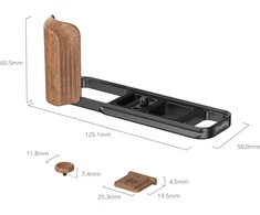 Szybkozłączka SmallRig L-Shaped Mount Plate with Wooden Handle for FUJIFILM X-E5 (Rosewood, Juodas) (5985)