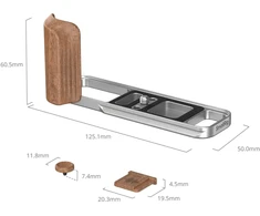 Szybkozłączka SmallRig L-Shaped Mount Plate with Wooden Handle for FUJIFILM X-E5 (Rosewood, Sidabrinis) (5984)