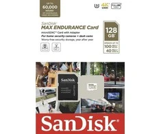 Atminties kortelė SanDisk Max Endurance microSDXC 128GB Class 10 U3 + Adapteris