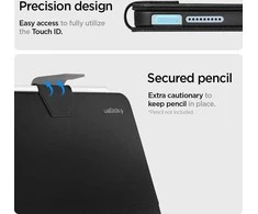 Spigen Liquid Air Folio, juodas - iPad Air 10.9" (2022/2020)/11" 2024/2025