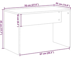 taburetė Old Wood 70x35x45 cm Engineered Wood